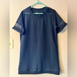 Serena Williams signature statement sz M black waffle knit  mesh inserts dress.